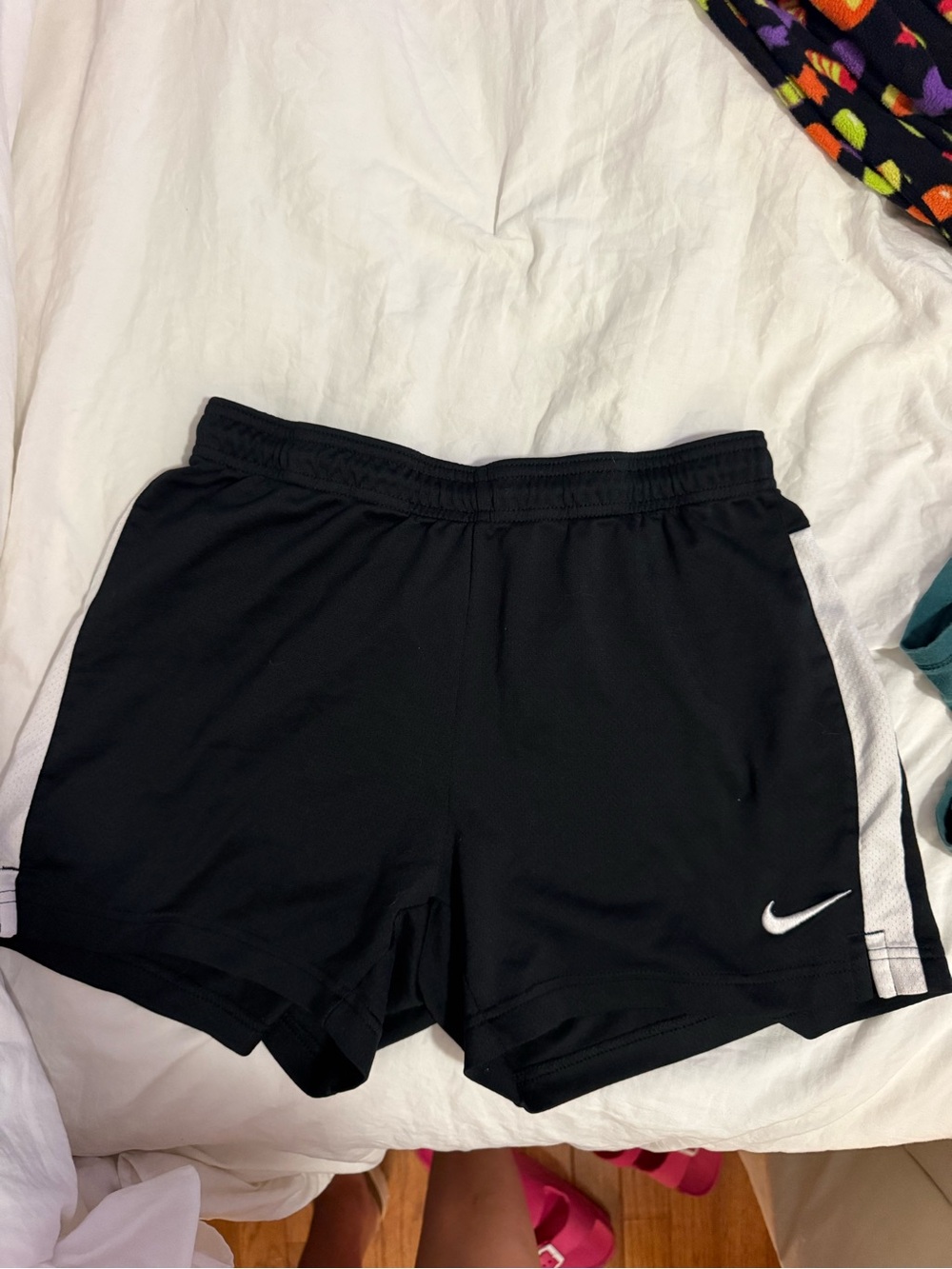 Nike Black Women's Athletic Shorts with White Side Panels